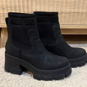 UGG Black Chunky Platform Sock Booties